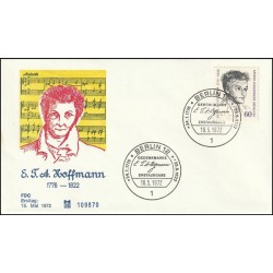 پاکت مهر روز صد و پنجاهمین سالگرد مرگ هافمن - آهنگساز -  برلین آلمان 1972