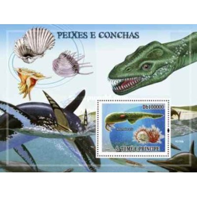 مینی شیت جانوران -  ماهی و صدف  - دایناسور - سائو تام و پرینسیپ 2009