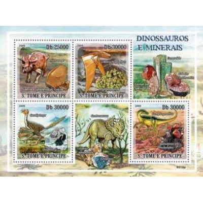 مینی شیت جانوران - دایناسورها و مواد معدنی - سائو تام و پرینسیپ 2009