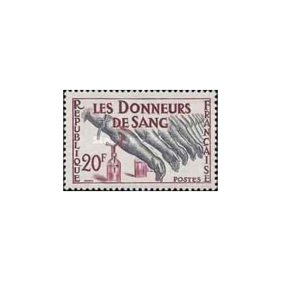 1 عدد  تمبر اهداکنندگان خون  - فرانسه 1959
