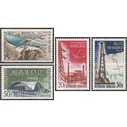4 عدد  تمبر دستاوردهای فنی فرانسه - فرانسه 1959