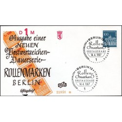پاکت مهر روز تمبرهای سری پستی  دروازه براندنبورگ - 100 -  برلین آلمان 1966 قیمت تمبر مهر خورده 5.5 دلار