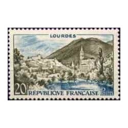 1 عدد  تمبر توریسم - Lourdes - فرانسه 1958