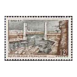 1 عدد  تمبر بندر برست  - فرانسه 1957