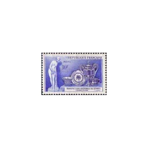 1 عدد  تمبر دویستمین سالگرد صنعت ملی چینی - فرانسه 1957