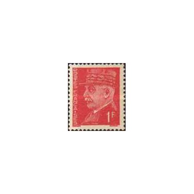 1 عدد  تمبر سری پستی - مارشال پتین - 1 فرانک - فرانسه 1941