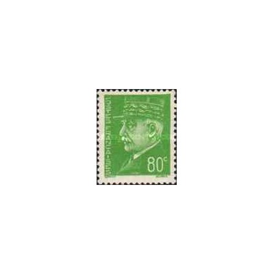 1 عدد  تمبر سری پستی - مارشال پتین - 80 سنت سبز - فرانسه 1941