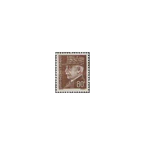 1 عدد تمبر سری پستی - مارشال پتین - 80 سنت قهوه ای - فرانسه 1941 1 عدد تمبر سری پستی - مارشال پتین - 80 سنت قهوه ای - فرانسه 1941