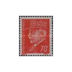 1 عدد  تمبر سری پستی - مارشال پتین - 70 سنت نارنجی - فرانسه 1941