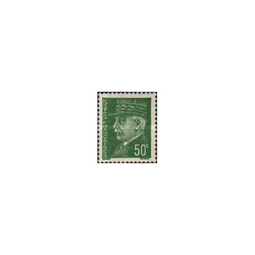1 عدد  تمبر سری پستی - مارشال پتین - 50 سنت - فرانسه 1941