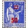 1 عدد  تمبر سری پستی - سورشارژ 50 سنت روی 90 - فرانسه 1940