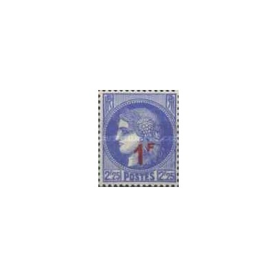 1 عدد  تمبر سری پستی - سورشارژ 1 فرانک روی 2.25- فرانسه 1940