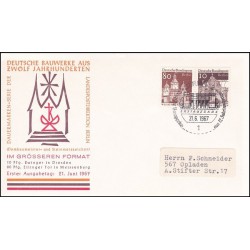 پاکت مهر روز تمبرهای سری پستی  دروازه براندنبورگ - 10و80 -  برلین آلمان 1966