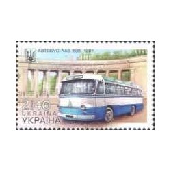 1 عدد  تمبر حمل و نقل - اتوبوس - اوکراین 2015