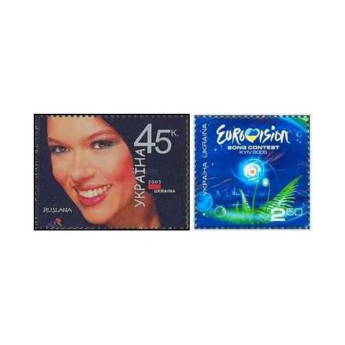 2 عدد  تمبر مسابقه آواز "یوروویژن 2005" - اوکراین 2005