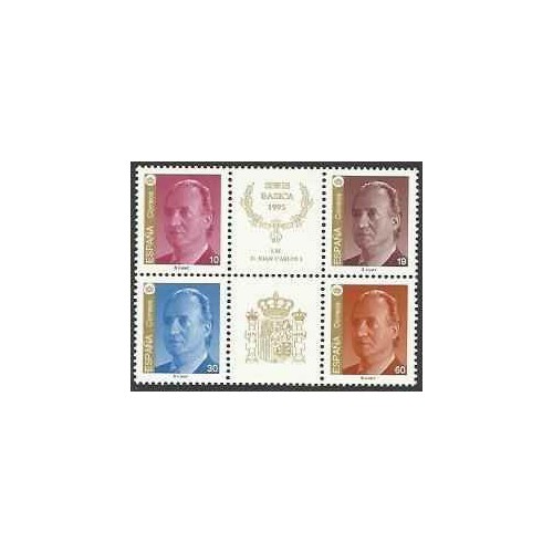 4 عدد  تمبر سری پستی - پادشاه خوان کارلوس اول - بلوک - اسپانیا 1995