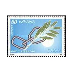 1 عدد  تمبر مشترک اروپا - Europa Cept - صلح و آزادی - اسپانیا 1995