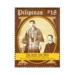 1 عدد تمبر صد و پنجاهمین سالگرد تولد سان یات سن - فیلیپین 2016