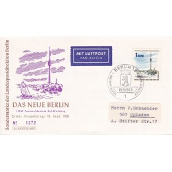 پاکت مهر روز تمبر برلین جدید - 1DM - B-  برلین آلمان 1965