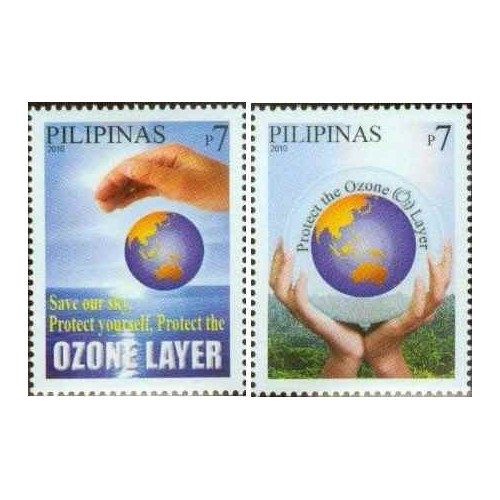 2 عدد تمبرمحافظت از لایه اوزون - فیلیپین 2010
