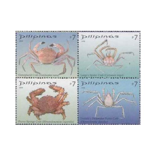4 عدد تمبر خرچنگ ها - فیلیپین 2008