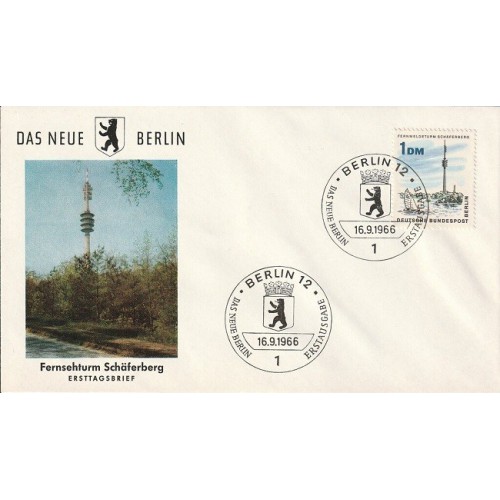 پاکت مهر روز تمبر برلین جدید - 1DM - برلین آلمان 1965 پاکت مهر روز تمبر برلین جدید - 1DM - برلین آلمان 1965