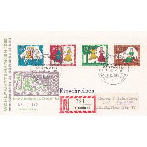 پاکت مهر روز تمبرهای خیریه -  برلین آلمان 1965