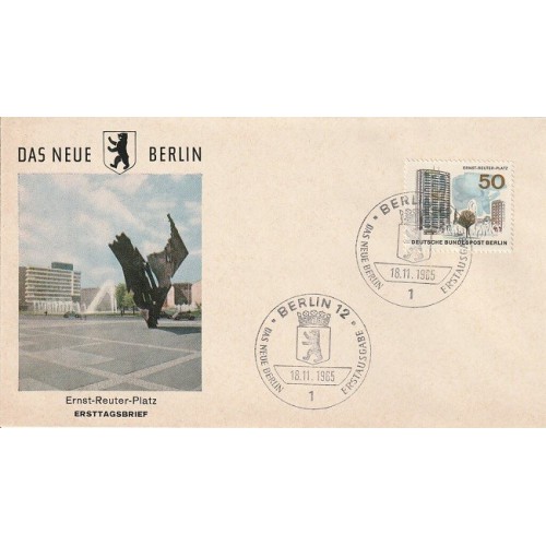 پاکت مهر روز تمبر برلین جدید - 50 - برلین آلمان 1965 پاکت مهر روز تمبر برلین جدید - 50 - برلین آلمان 1965