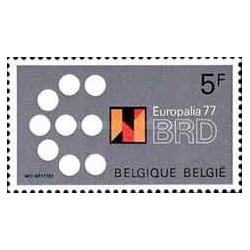 1 عدد  تمبر اروپاالیا 77  - بلژیک 1977