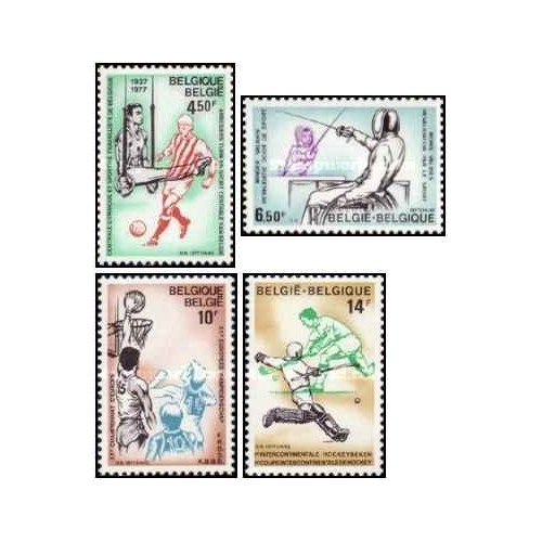 4 عدد تمبر پنجاهمین سالگرد مرکز ژیمناستیک و ورزش کارگران - بلژیک 1977 4 عدد تمبر پنجاهمین سالگرد مرکز ژیمناستیک و ورزش کارگران - بلژیک 1977