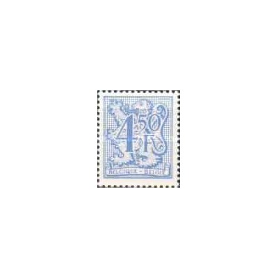 1 عدد  تمبر سری پستی - شیر هرالدیک - طراحی جدید - 4Fr - بلژیک 1977