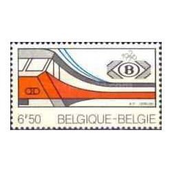 1 عدد  تمبر پنجاهمین سالگرد تاسیس اتحادیه راه آهن کشور  - بلژیک 1976