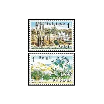 2 عدد  تمبر حفاظت از طبیعت - بلژیک 1967