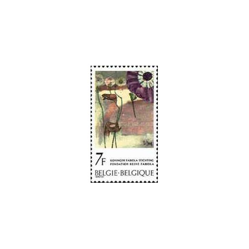 1 عدد تمبر صندوق ملکه فابیولا - بلژیک 1975