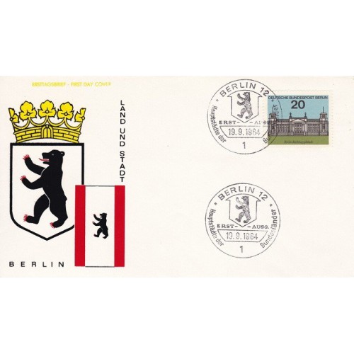 پاکت مهر روز تمبر مجلس پارلمان- برلین آلمان 1964 پاکت مهر روز تمبر مجلس پارلمان- برلین آلمان 1964