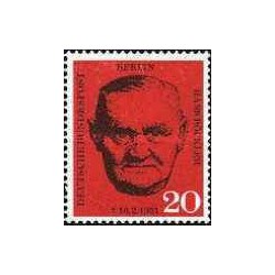 1 عدد تمبر رهبر اتحادیه کارگری هانس بوکلر - برلین آلمان 1961
