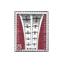 1 عدد تمبر دهمین سالگرد پرواز هوایی به برلین - برلین آلمان 1959