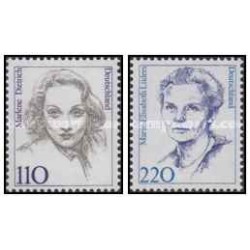 2 عدد تمبر سری پستی - زنان مشهور - جمهوری فدرال آلمان 1997