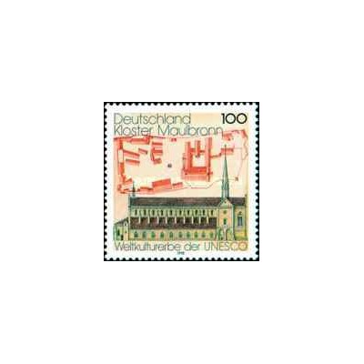 1 عدد تمبرنامزدی صومعه مولبرون به عنوان میراث تاریخی و فرهنگی توسط یونسکو - جمهوری فدرال آلمان 1998