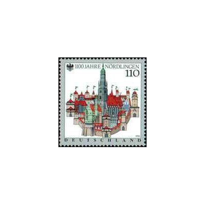 1 عدد تمبر هزار و صدمین سالگرد نوردلینگن - جمهوری فدرال آلمان 1998