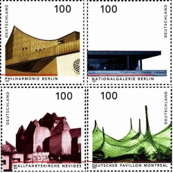 4 عدد تمبر معماری آلمان پس از 1945 - جمهوری فدرال آلمان 1997