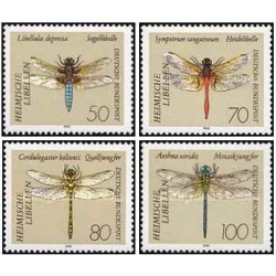 4 عدد تمبر سنجاقکها - جمهوری فدرال آلمان 1991
