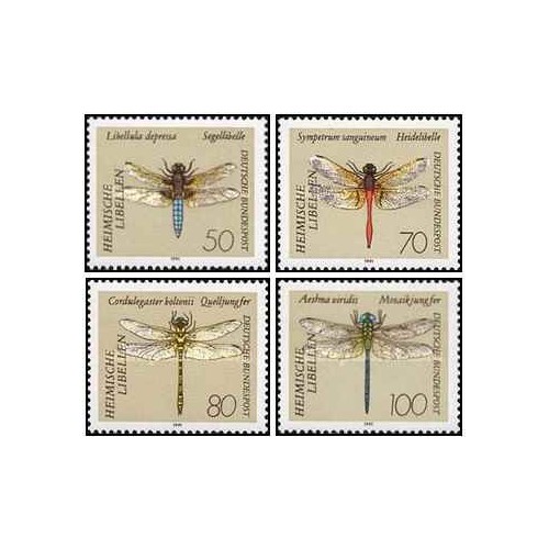 4 عدد تمبر سنجاقکها - جمهوری فدرال آلمان 1991