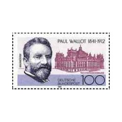 1 عدد تمبر صد و پنجاهمین سالگرد درگذشت پل والوت، معمار - جمهوری فدرال آلمان 1991