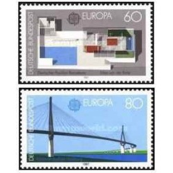 2 عدد تمبر مشترک اروپا - Europa Cept  معماری مدرن - جمهوری فدرال آلمان 1987