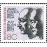 1 عدد تمبرصدمین سالگرد تولد مکس بورن و جیمز فرانک، فیزیکدانان - جمهوری فدرال آلمان 1982