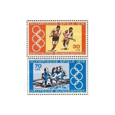 2 عدد تمبر بازی های المپیک - مونترال، کانادا - جمهوری فدرال آلمان 1976  تمبر مینی شیت