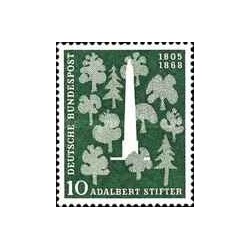1 عدد  تمبر صد و پنجاهمین سالگرد تولد آدلبرت استیفتر - جمهوری فدرال آلمان 1955 قیمت 4 دلار