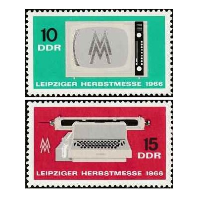 2 عدد تمبر نمایشگاه پاییزه لایپزیگ - جمهوری دموکراتیک آلمان 1966