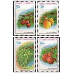 4 عدد  تمبر میوه ها - ترکیه 1992